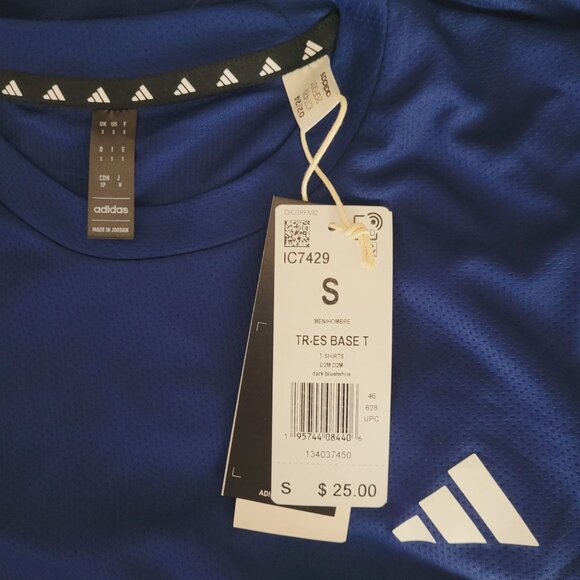 Adidas Aeroready Designed for Movement Tee Mens Size S Blue Short Sleeve NWT - Picture 6 of 8
